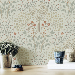 Poster reinterpreting a Victorian motif to create a soft and luminous décor