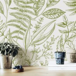Papier peint HERBACEES GRAPHIQUES