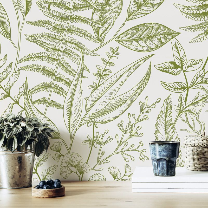 Papier peint HERBACEES GRAPHIQUES