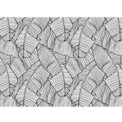 Black and white leaf-pattern placemat - Scenolia