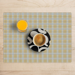 Beige Tartan-Pattern Placemat - Scenolia