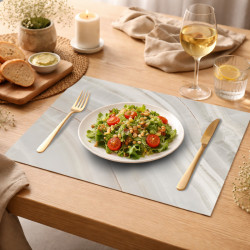 Cream-Toned Marble-Effect Placemat - Scenolia