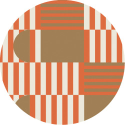 Round placemat with red and gold design – Scenolia