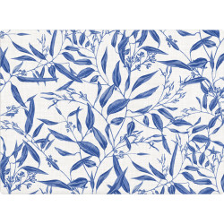Mantel Individual Rectangular con Follaje Azul - Scenolia