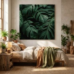 Cadre décoratif avec feuillage dense et luxuriant