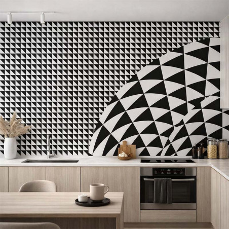 Black and white psychedelic graphic wallpaper