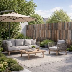 WOOD PATCHWORK privacy screen