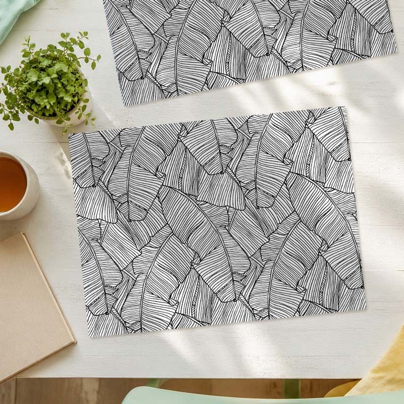 Set de table BANANIER DU JAPON motif feuillage