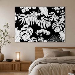 Lienzo impreso TROPICAL EN BLANCO Y NEGRO