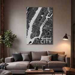 MAP OF NEW YORK canvas print