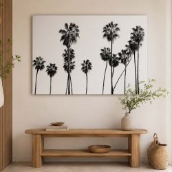 Lienzo impreso PALMERA BLANCA Y NEGRA