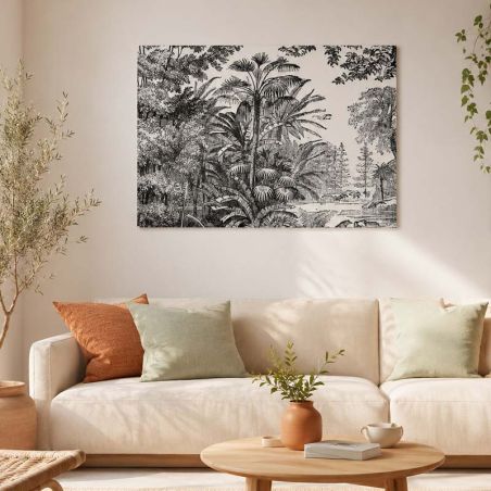Toile gravure ancienne paysage pour intérieur 