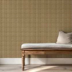 Papier peint sur mesure motif trompe l'oeil cannage