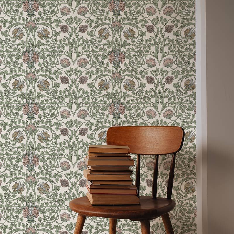 Papier peint style anglais et aux motif fleurs