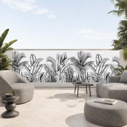 BLACK AND WHITE JUNGLE privacy screen