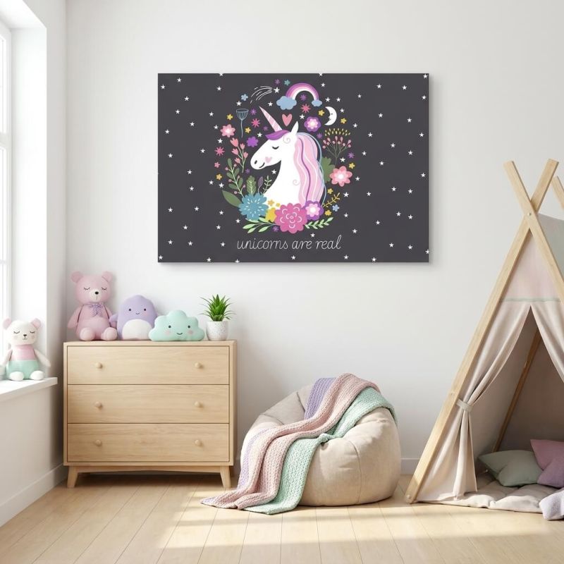 Tableau licorne chambre enfant illustration de rêve