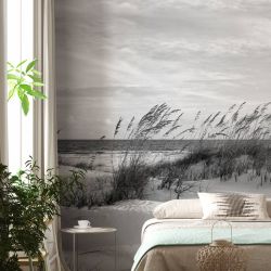 OCEAN SCENE BLACK AND WHITE wallpaper
