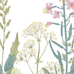 Zoom sur le motif fleurs sauvages en illustration