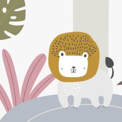 Papier peint jungle animaux mignons