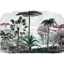 COLOURED PALM TREE ENGRAVINGWallpaper
