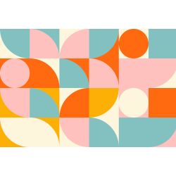 Papier peint graphique multicolore