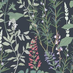 Zoom tapisserie nature et fleurs
