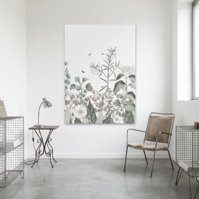 Tableau fleurs des champs au graphisme doux et minimal
