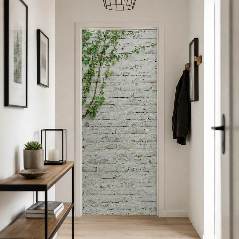 Forest trompe l'oeil door poster - Scenolia