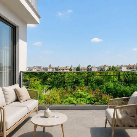 Brise vue terrasse imprimé jardin vert
