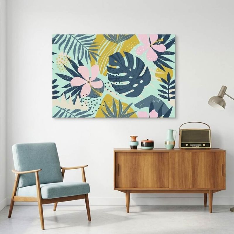 BLUE MONSTERA canvas print