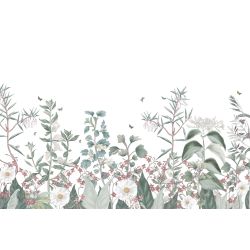 Papier peint panoramique fleurs délicates