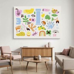 Tableau motif design contemporain et coloré