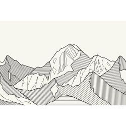 Papier peint sur mesure illustration graphique montagne
