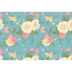 Papier peint panoramique fleurs style ancien