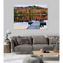 Poster salon foret automne couleurs rouge et orange