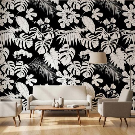 TROPICAL BLACK AND WHITE wallpaper
