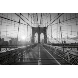 Papier peint panoramique pont suspendu photo noir et blanc