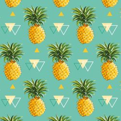 Zoom sur les ananas du papier peint