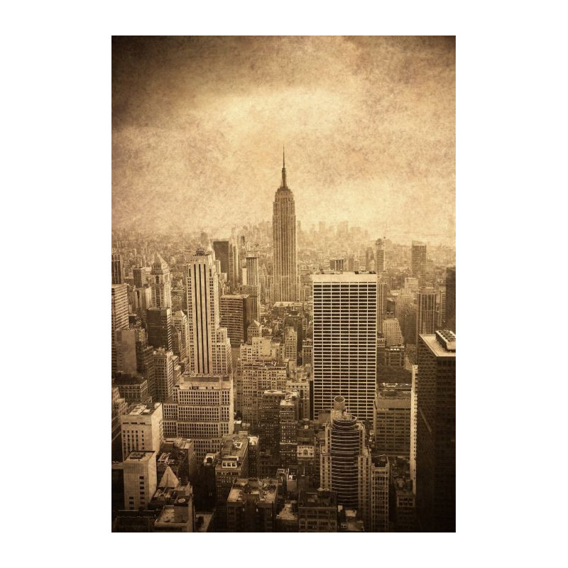 Cuadro en lienzo NEW YORK MARRÓN - Lienzo vintage