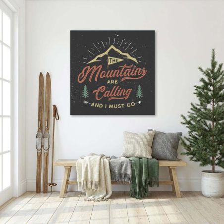 Cadre mural rétro avec illustration de montagne