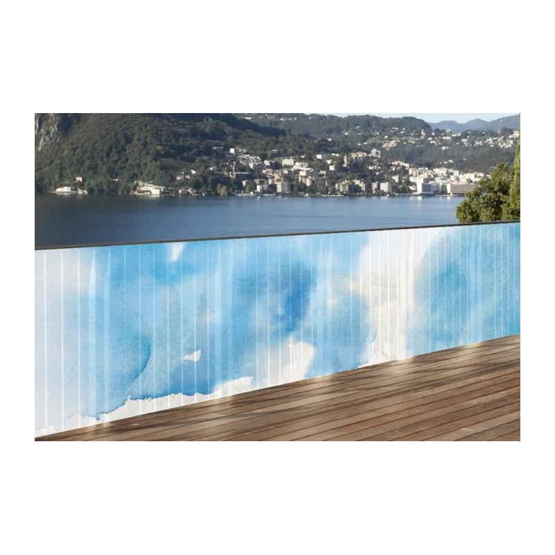 Brise vue aquarelle NUAGE BLEU