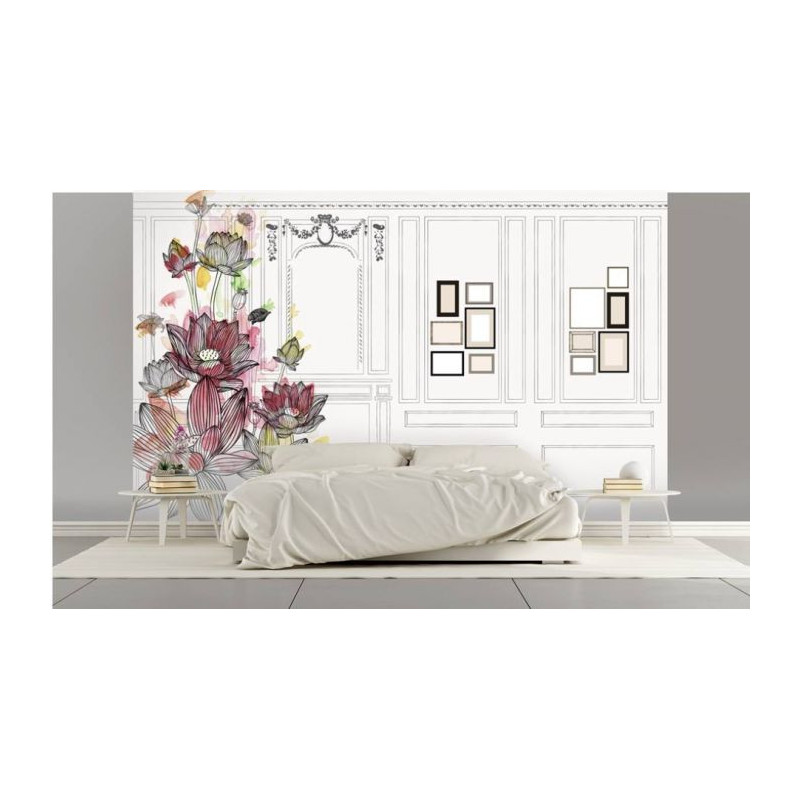 Papier Peint chambre imitation MOULURE