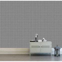 Papier peint salon motif pied de poule imprimé en france