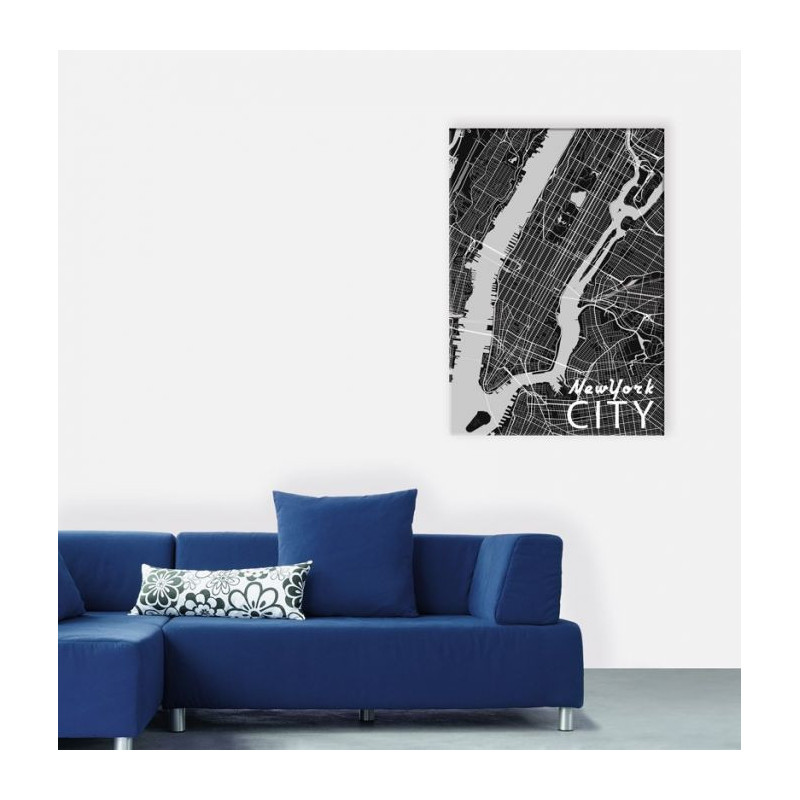 Tableau Imprimé New York - Décoration Murale Moderne 40x25 Cm, Toile, Pour Intérieur Et Extérieur