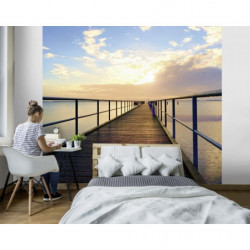 Papier Peint trompe l'oeil PONTON SUR LA MER