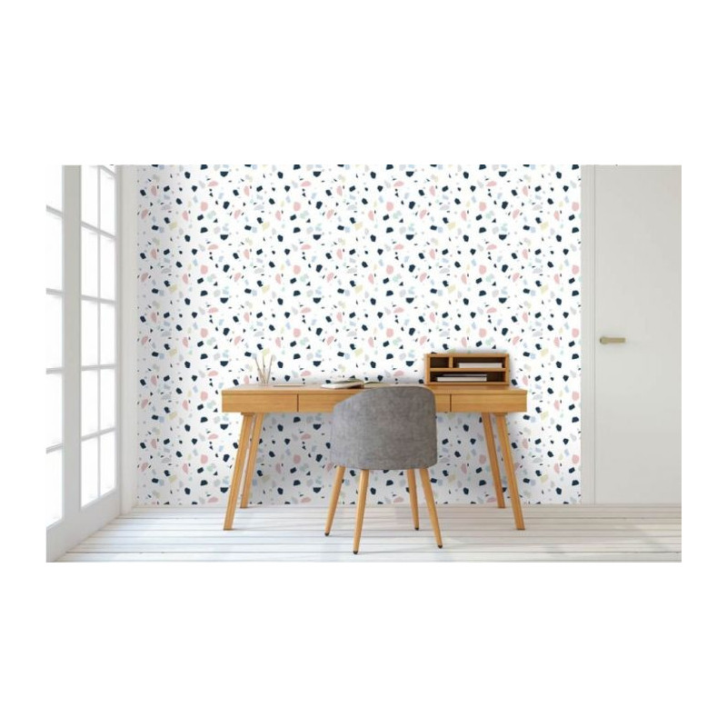 Papier peint bureau trompe l'oeil terrazzo