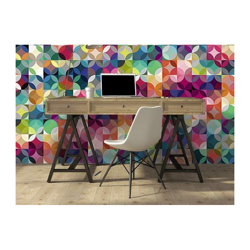 Papier Peint bureau coloré QUADRATURE DU CERCLE