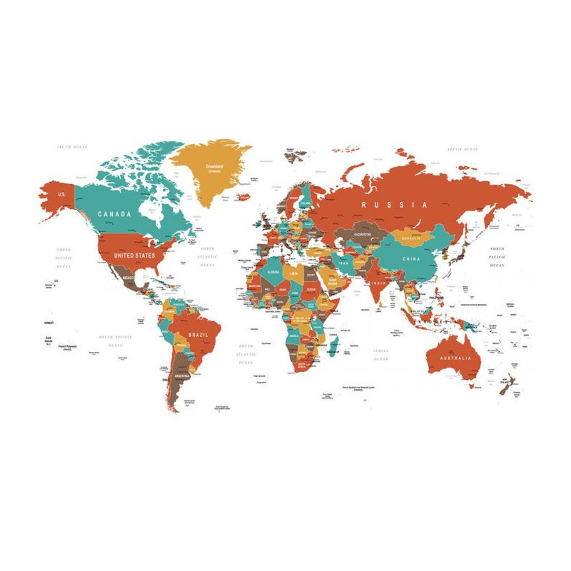 Póster MAPA ROJO - Poster mapa del mundo