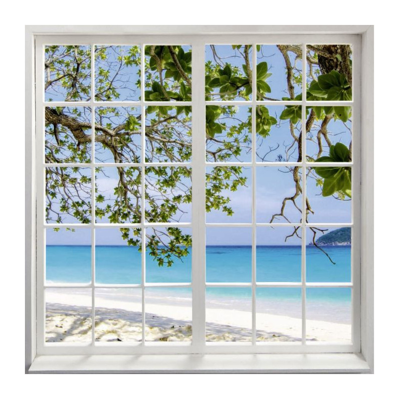 LOOKING AT THE BEACH  Canvas print - Window canvas print