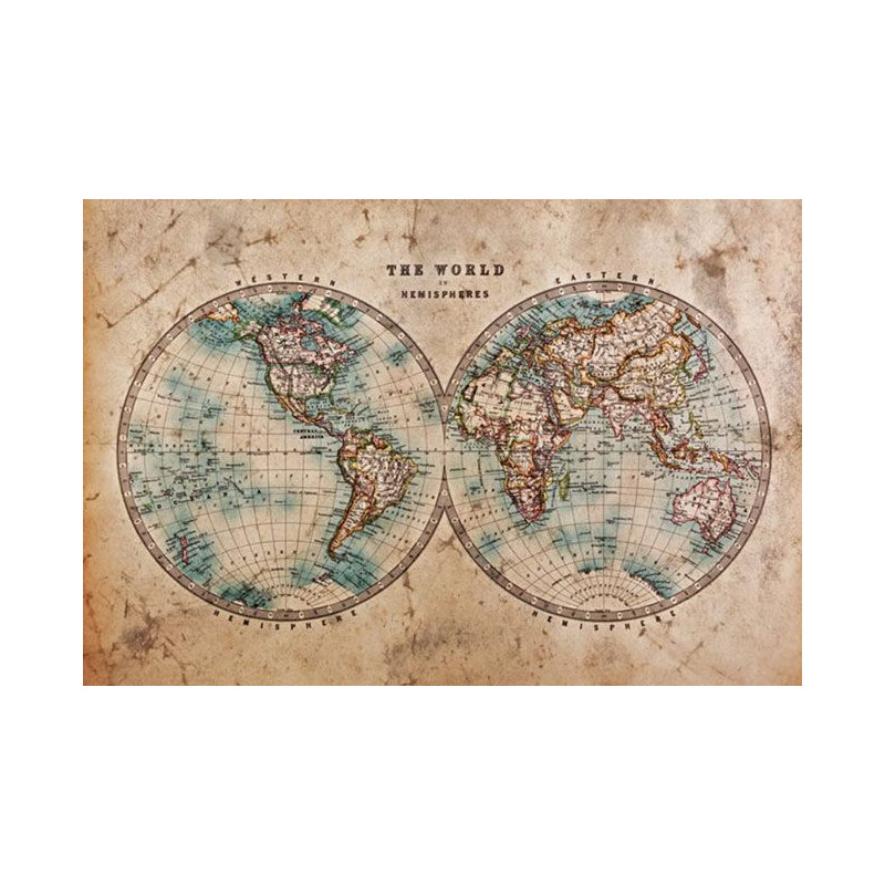 Papier peint panoramique THE WORLD IN HEMISPHERES - Papier peint vintage